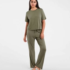 NUUDS Pajama Pant Set Olive Medium
